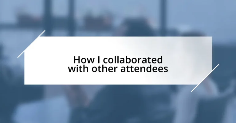 How I collaborated with other attendees