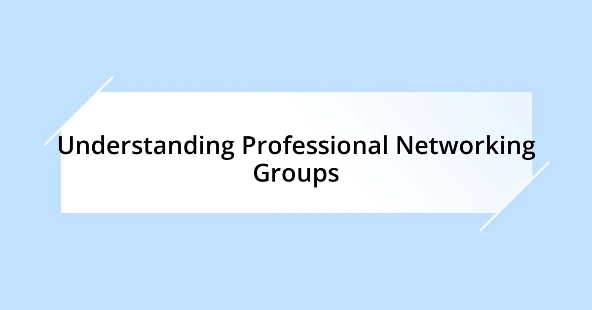 Understanding Professional Networking Groups