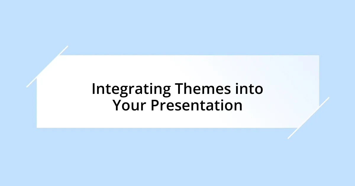 Integrating Themes into Your Presentation